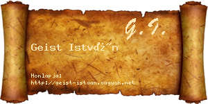 Geist István névjegykártya