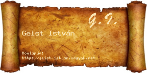 Geist István névjegykártya